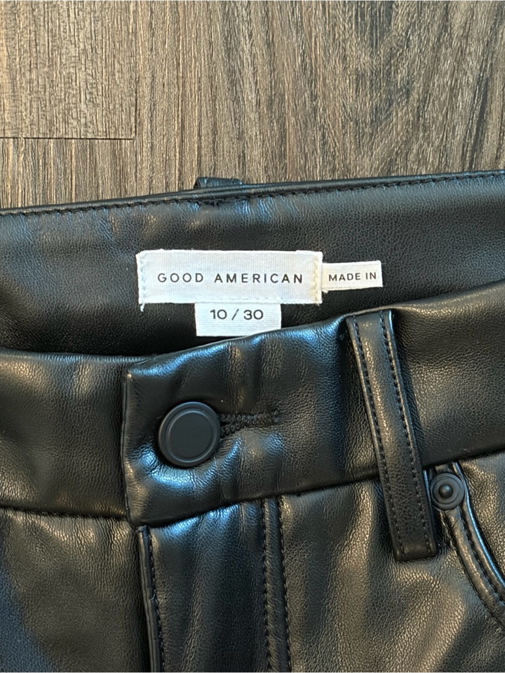 Good American Black Leather Pants